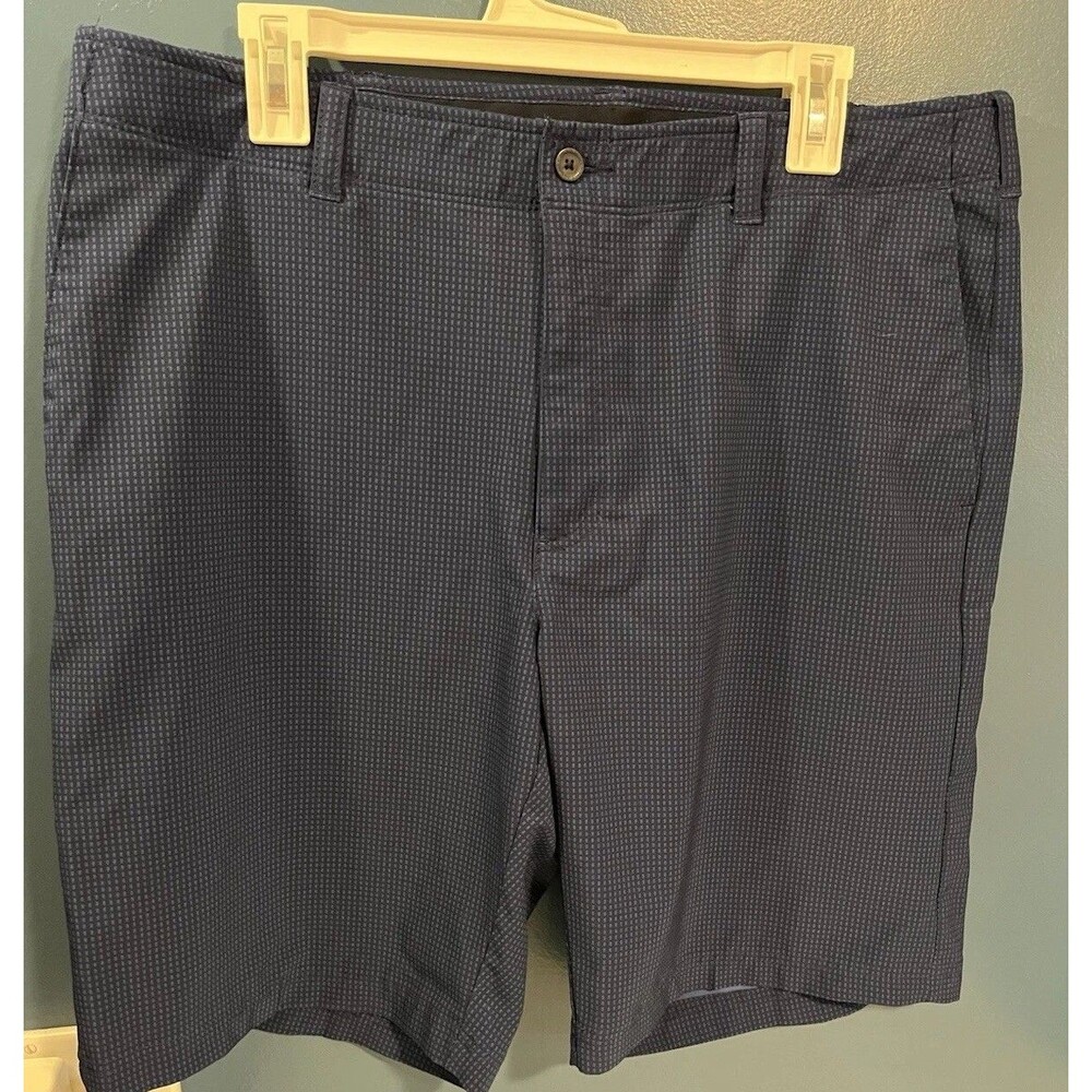Jack Nicklaus Blue Golf Shorts Men’s Flat Front Check Pattern Lightweight Sz 38